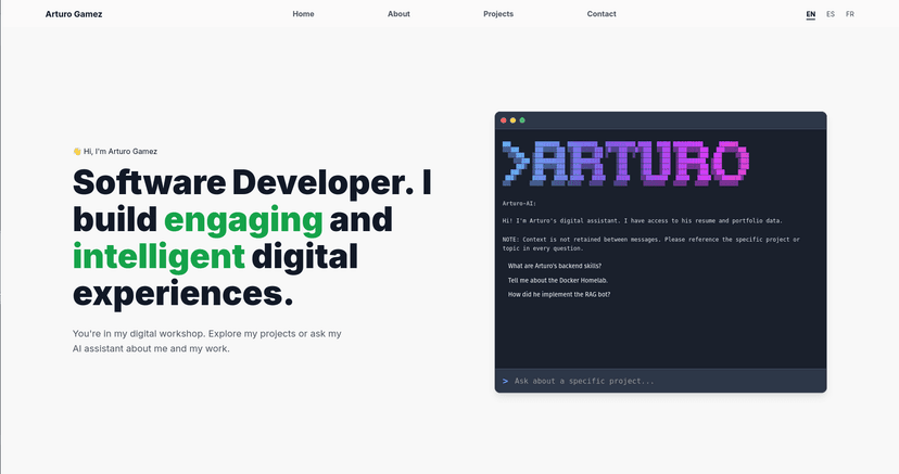 This Portfolio (Next.js & RAG Bot) - view 1