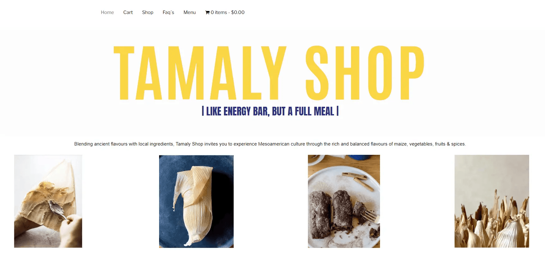 Screenshot of the Tamaly Shop e-commerce website.