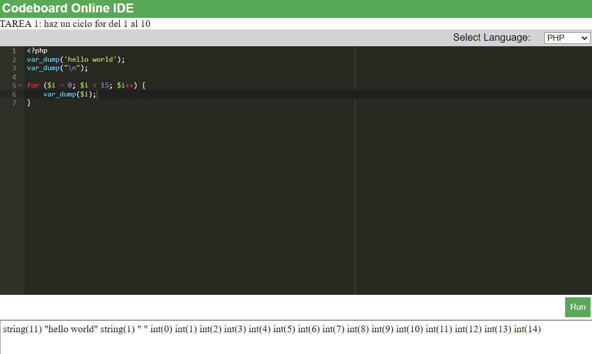 Interface of an online IDE to solve coding challenges